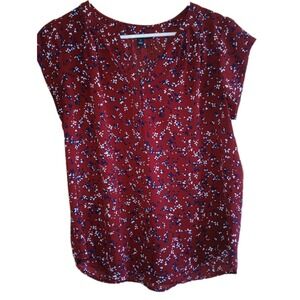 41 Hawthorn Blouse Women's Sz M Floral  short sleeve Cottage Office Career Chic